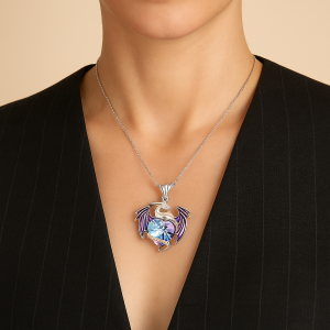 Flying Dragon Birthstone Necklace