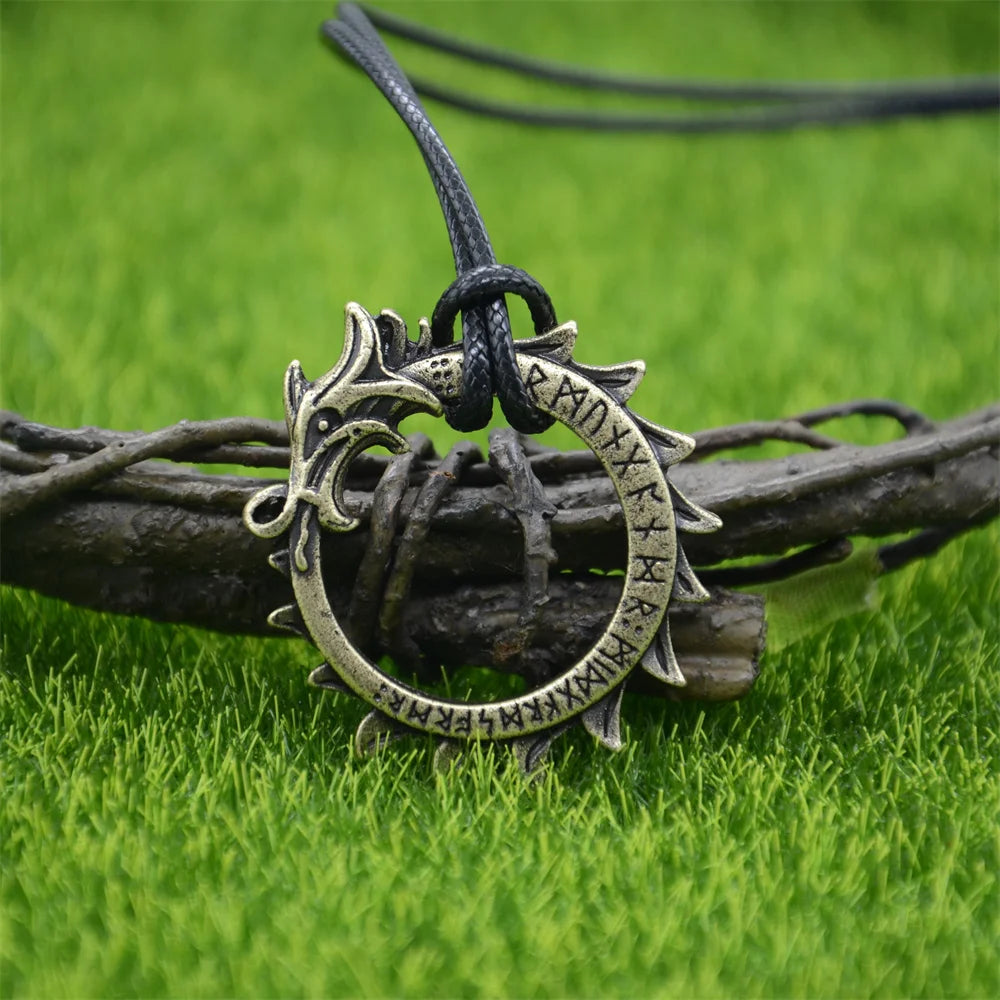 Goth Ouroboros Norse Dragon Necklace - Image 18