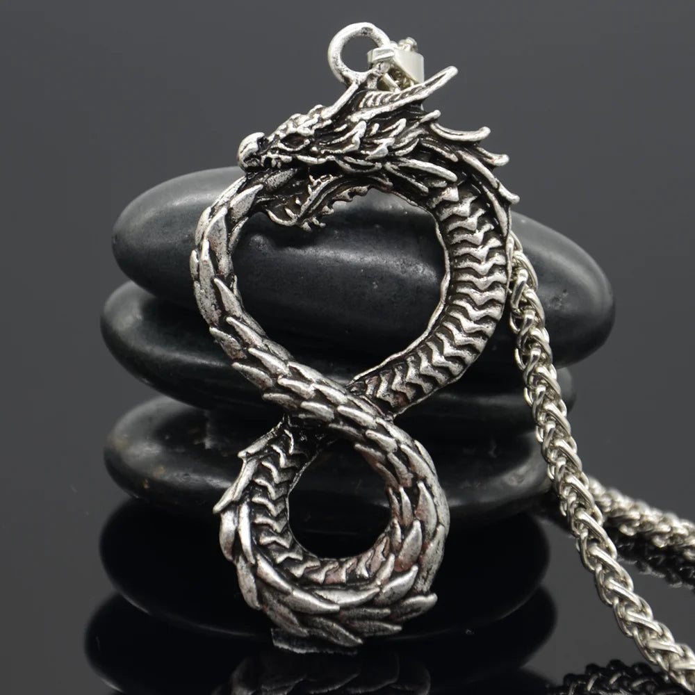Goth Ouroboros Norse Dragon Necklace