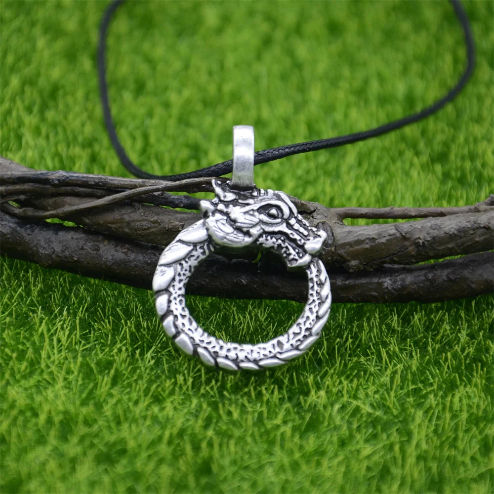 Goth Ouroboros Norse Dragon Necklace - Image 20