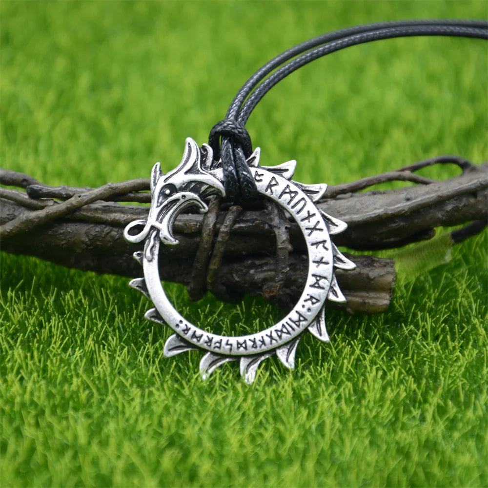 Goth Ouroboros Norse Dragon Necklace - Image 17