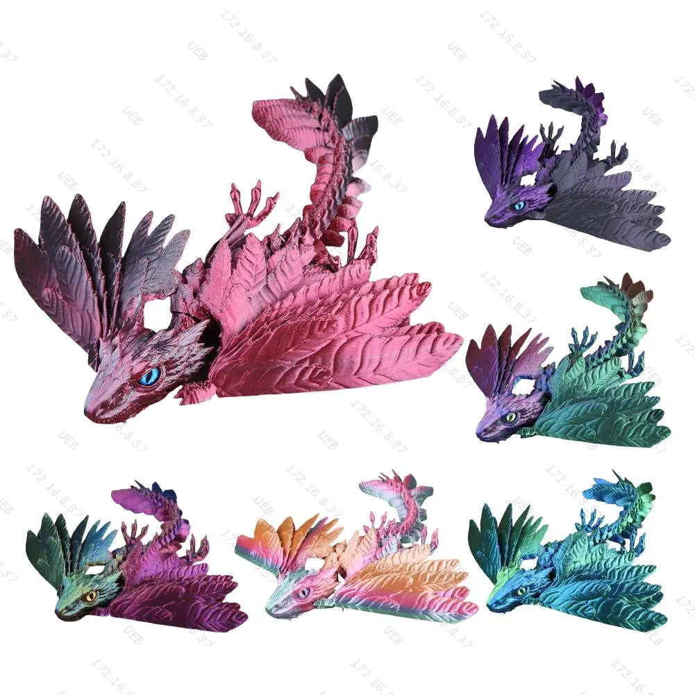 3D Printed Realistic Dragon with Wings