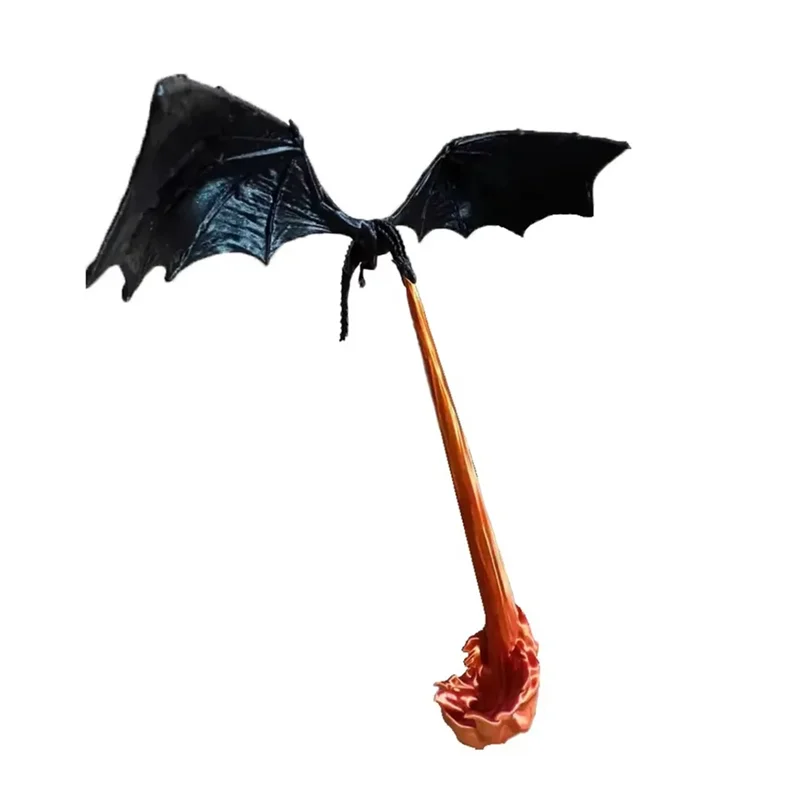 A96K-Dragonflame Book Nook – Fire-Breathing Dragon Bookshelf Ornament, Gothic Fantasy Flying Dragon Sculpture - Image 5