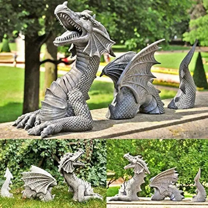 Dragon Shape Resin Lawn Sculpture - Image 2