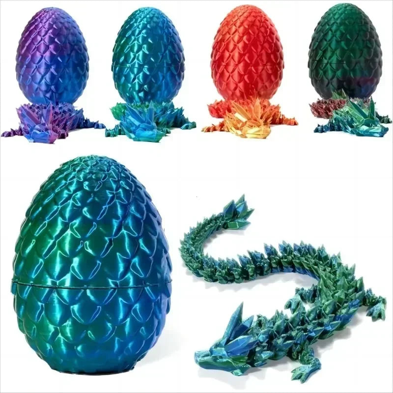 1/2PCS 3D Printed Dragon Egg with Fully Articulated Dragon - Image 2