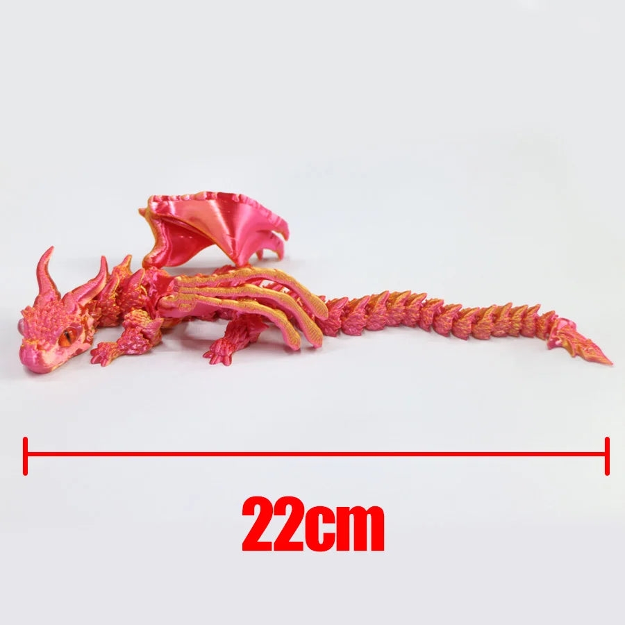 3D Printed Winged Dragon Figurine with Art Deco Resin Sculpture – Tabletop Animal Theme Decor - Image 2