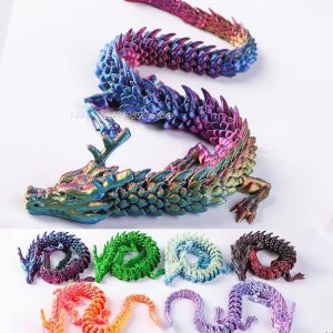 3D Printed Magic Dragon Fidget Toy – Movable Joint, Rotatable Articulated Desktop Ornament