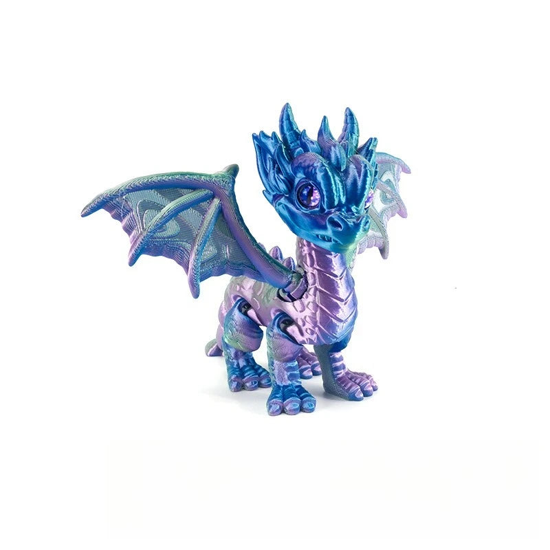 3D Printed Articulated Western Dragon – Retractable Wings & Tail Fidget Desktop Ornament - Image 8