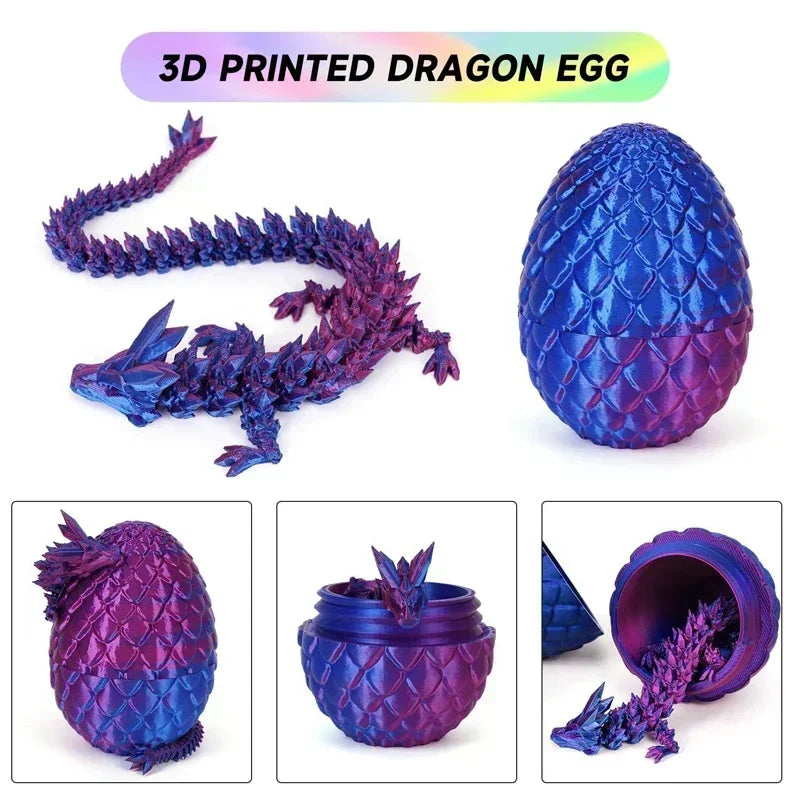 1/2PCS 3D Printed Dragon Egg with Fully Articulated Dragon - Image 5
