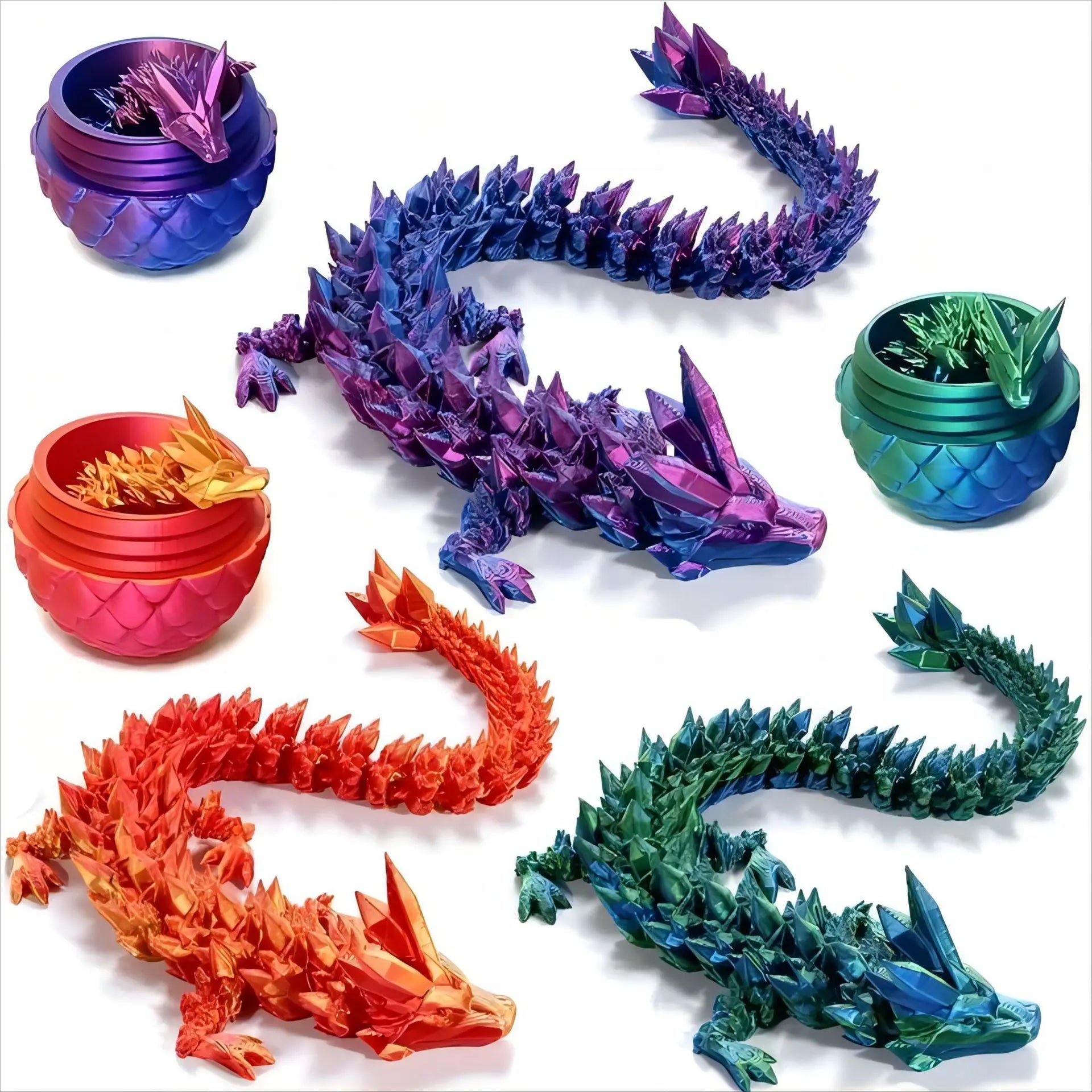 1/2PCS 3D Printed Dragon Egg with Fully Articulated Dragon - Image 5