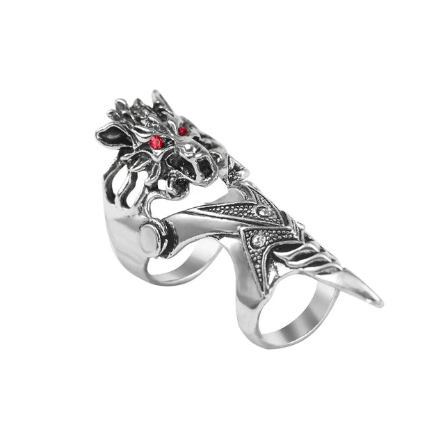 Exaggerated Vintage Dragon Knuckle Ring – Gothic Statement Jewelry for Bold Men - Image 7