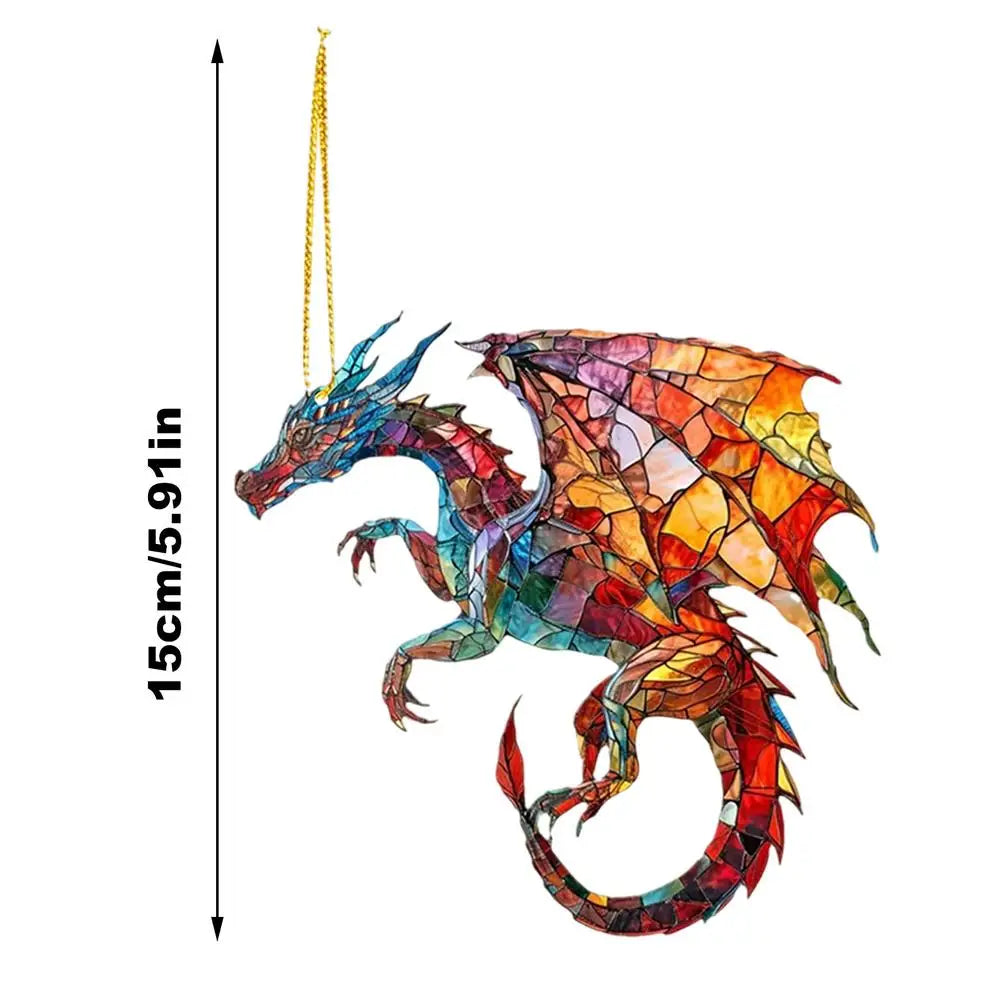 Fantasy Dragon Sun Catcher – Stained Acrylic Pendant for Windows & Car Interior Décor - Image 10