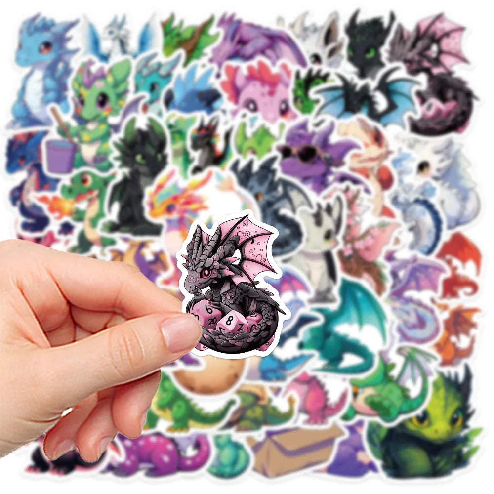 50pcs Cartoon Dragon Graffiti Stickers - Image 2