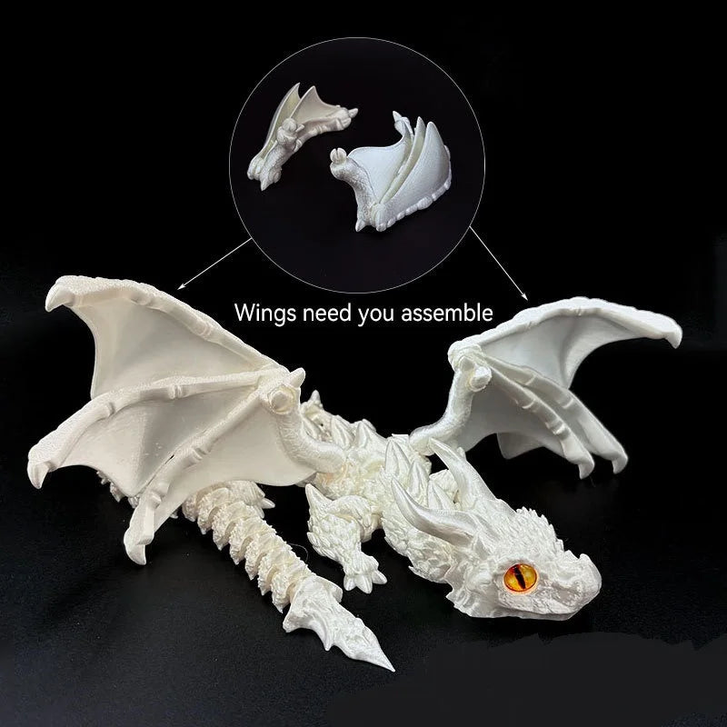 1PC 3D Printed Winged Carriage Dragon Figurine – Art Deco Resin Sculpture with Random Eyes | Tabletop Animal Theme Decor - Image 3
