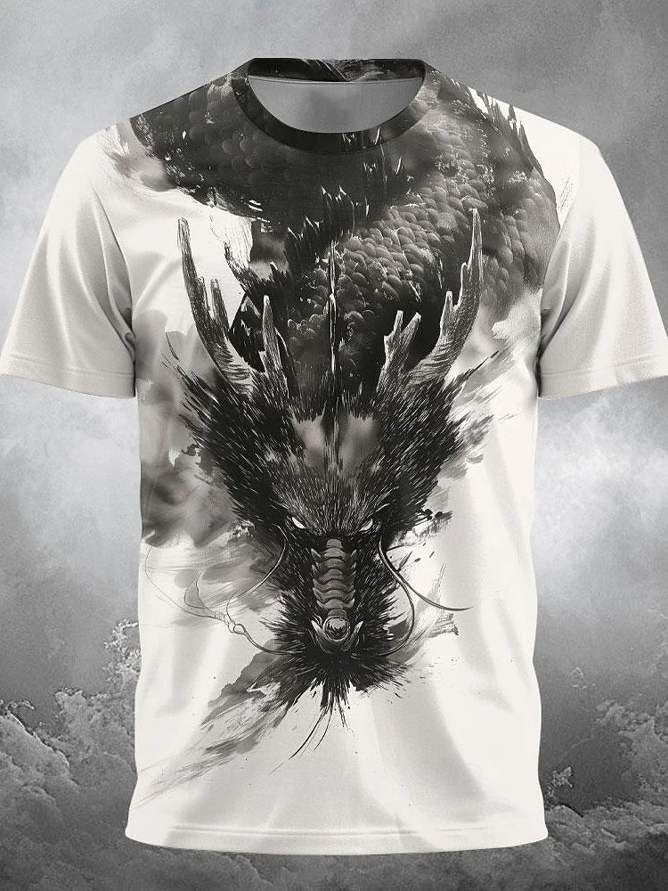 3D Dragon Print Menโs T-Shirt - Image 25
