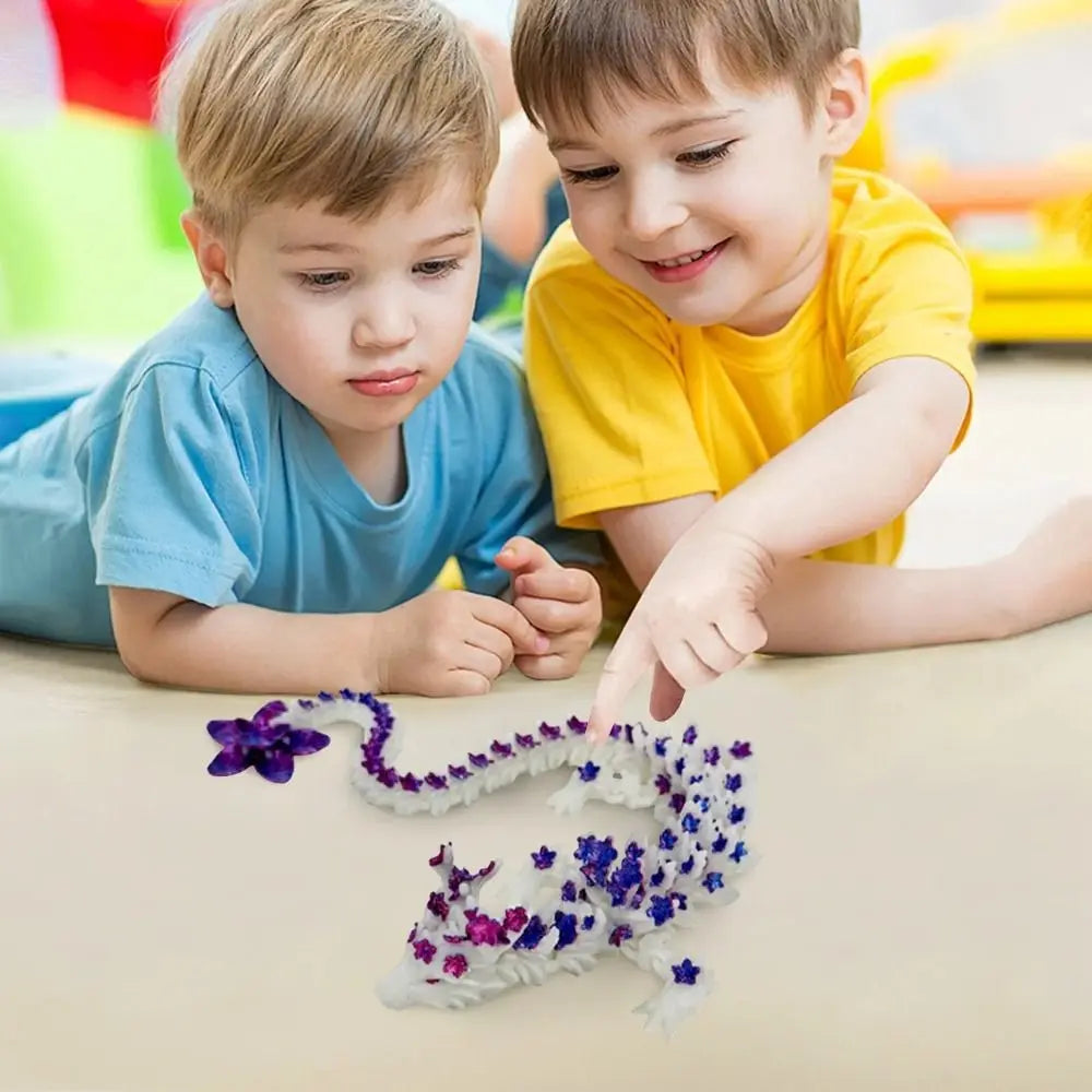 Articulated 3D Printed Dragon Desktop Decoration – Flexible Movable Luminous Chinese Loong Action Figure - Image 2