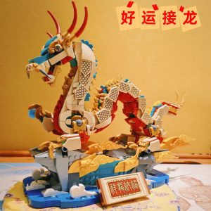 1171PCS Creative Chinese Auspicious Dragon Building Blocks – Set 80112 | Lunar New Year Gift for Kids & Boys