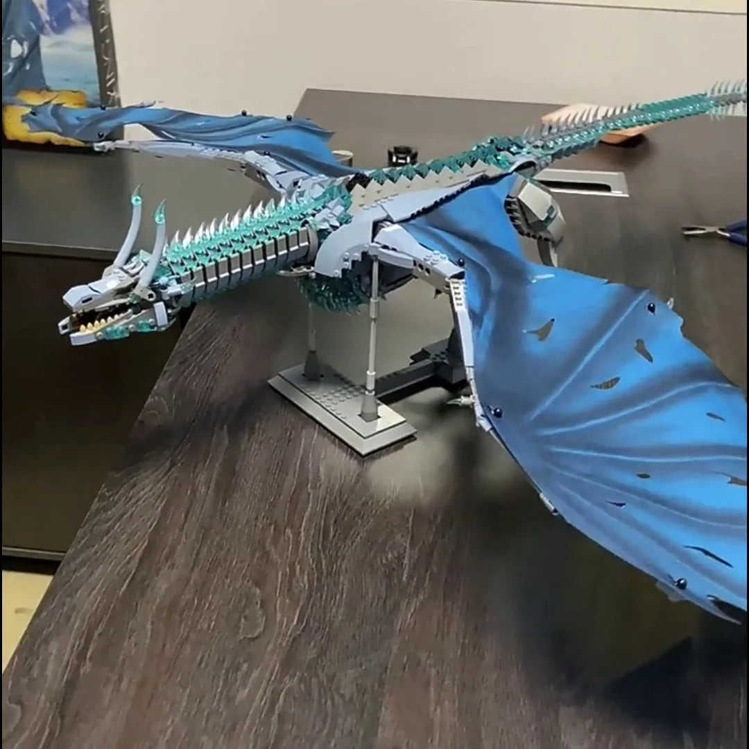 1889PCS Dragon Smaug Building Blocks – Fire-Breathing Dragon Animal Model Toy - Image 4