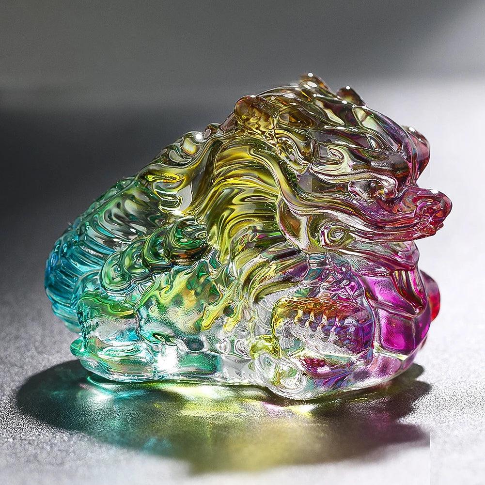 Crystal Dragon Figurine Miniature – Feng Shui Chinese Zodiac Collectible & Home Decor
