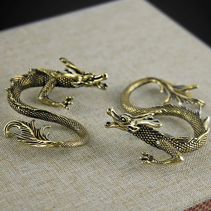 Chinese Beast Dragon Statue – Antique Bronze Miniature Figurine for Home Decor & Collectors - Image 4