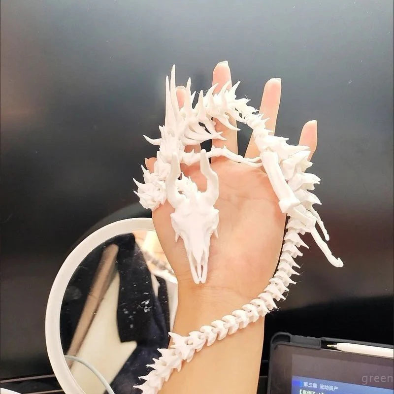 3D Printed Dragon Skeleton Model – Movable Joint Desktop Ornament & Creative Home Decor Toy - Image 3
