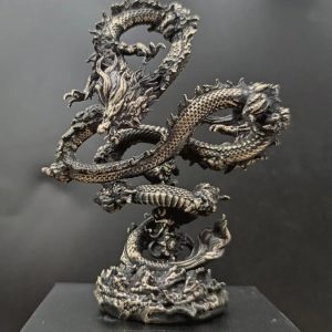 2024 Creative Oriental Dragon Bronze Statue – Animal Metal Figurine for Home & Desktop Decor