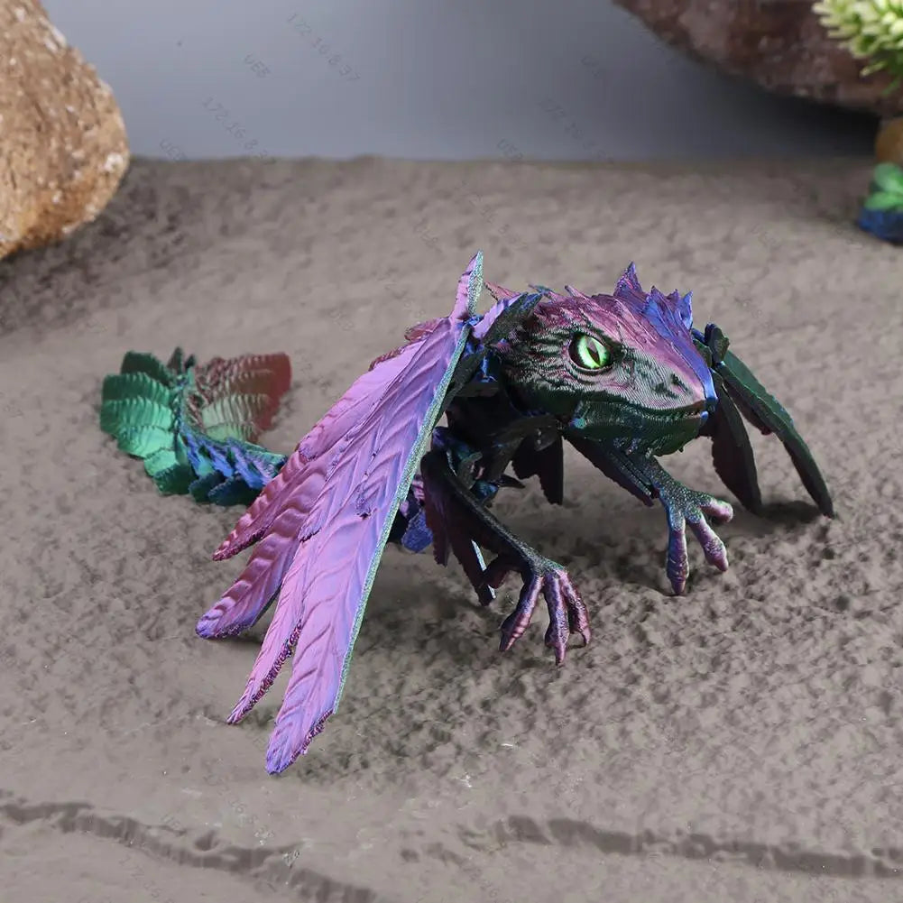 3D Printed Realistic Dragon with Wings - Image 3