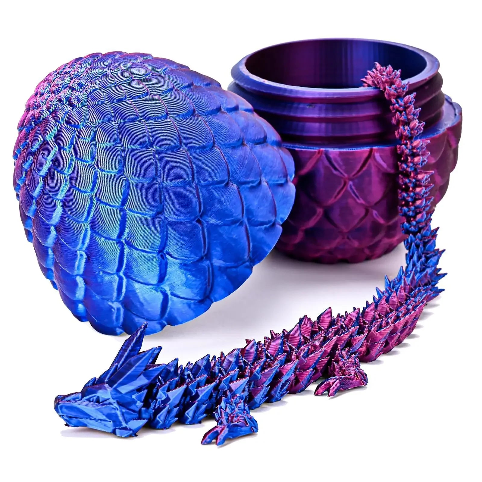 3D Printed Dragon Egg with Fully Articulated Dragon - Image 7