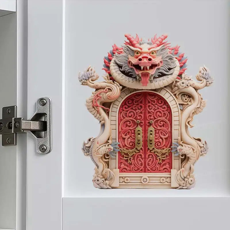 Dragon Fantasy House Decor – Fairy Door Wall Sticker for Living Room, Bedroom, Kitchen & Refrigerator - Image 3