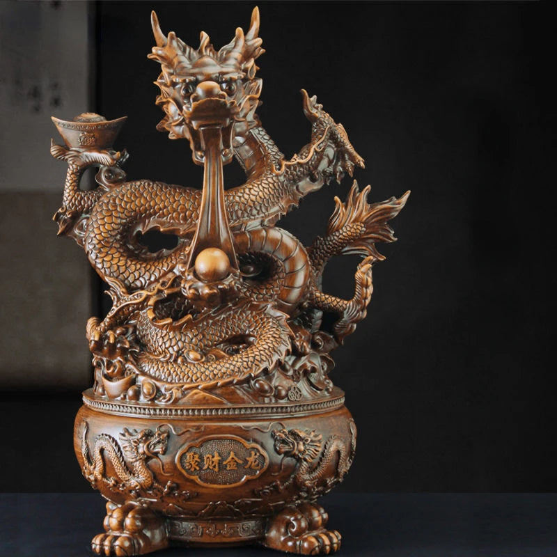 Gathering Wealth Dragon – Inviting Wealth Office Desktop Decoration & Opening Sculpture