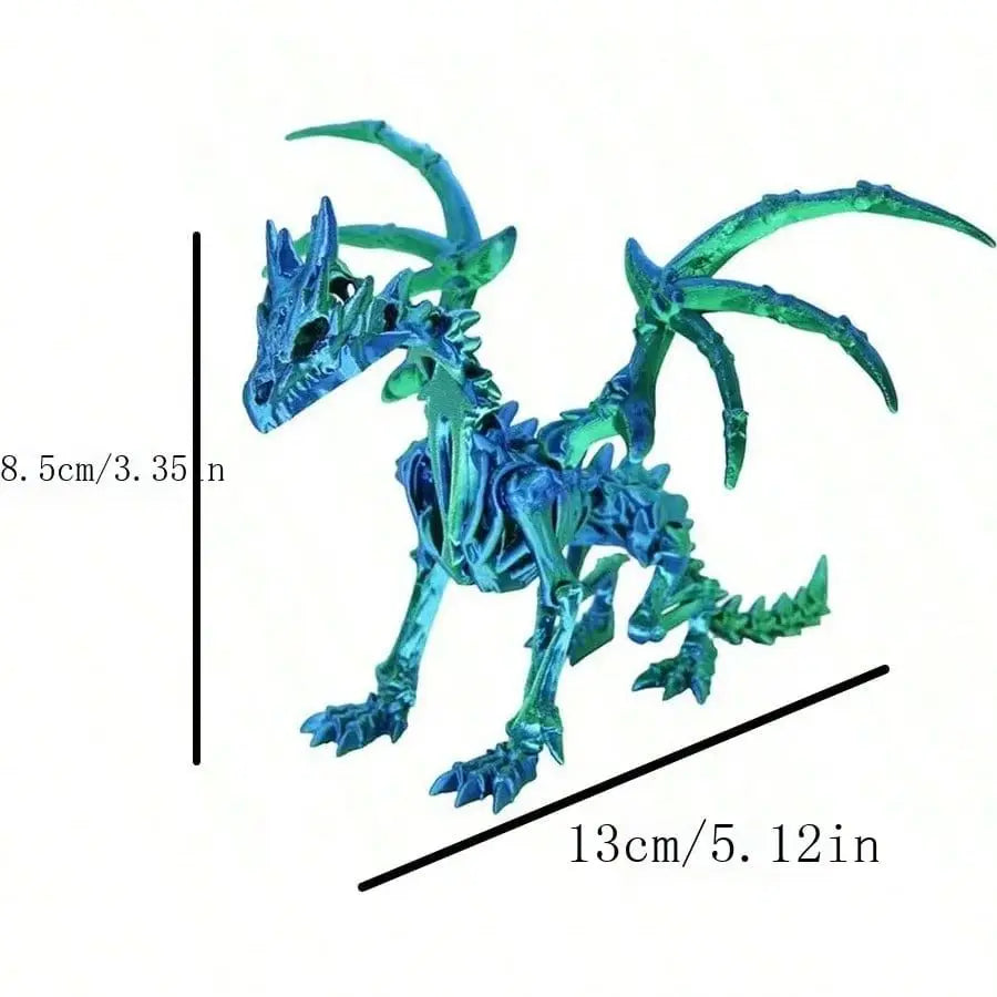 1Pc 3D Printed Dragon Skeleton with Movable Joints – Unique Indoor/Outdoor Decor & Animal Model Figurine - Image 2