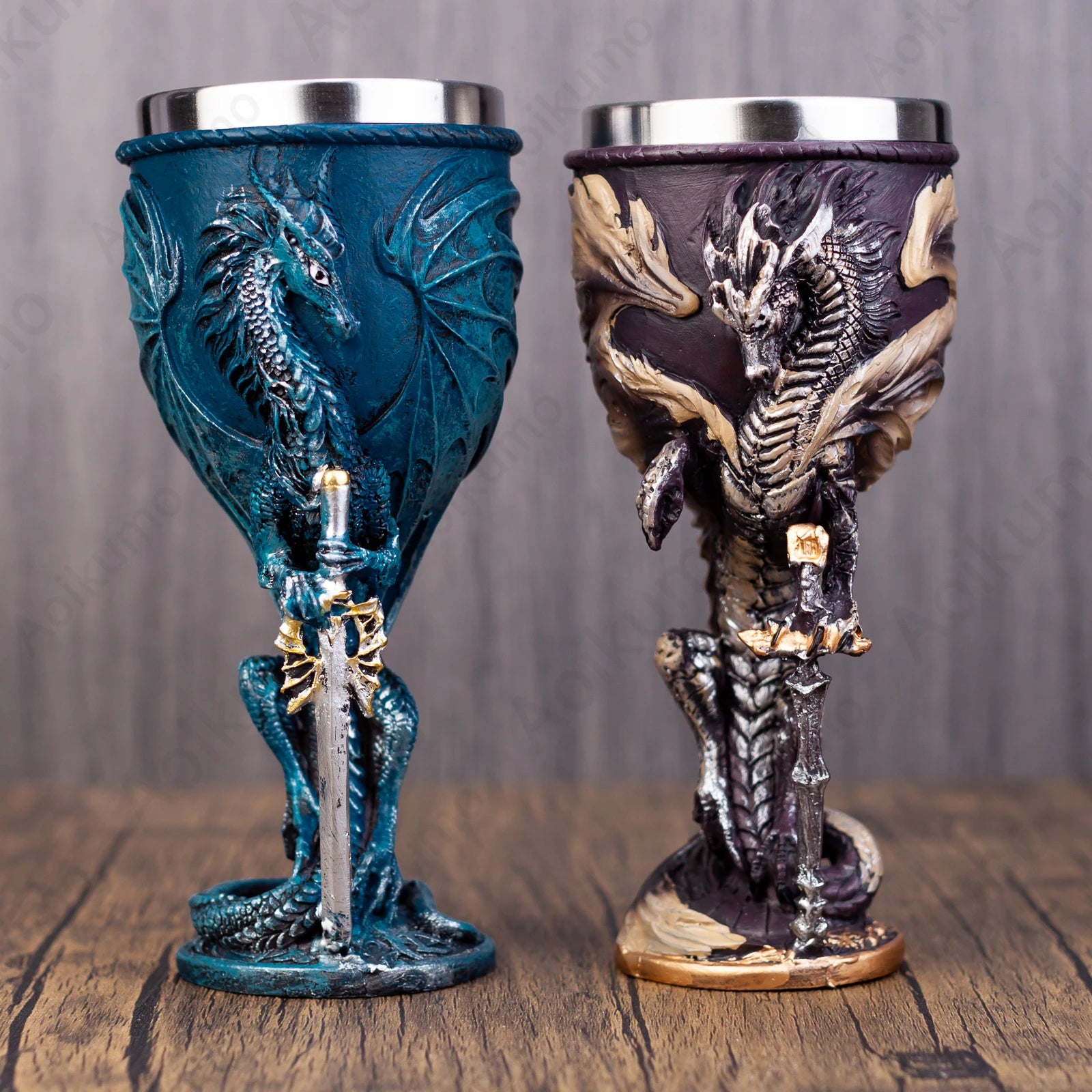 Creative Medieval Dragon Resin Goblet